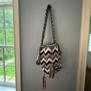 Cotton Bucket Bag in Black With added Sparkle